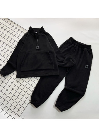 Черный флисовый костюм для мальчиков / подростков No Brand