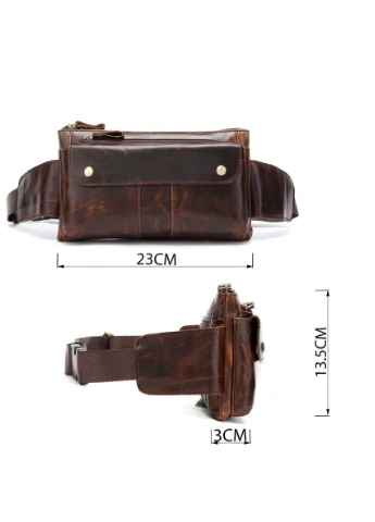 Поясна cумка чоловіча 14815 Коричнева Vintage (391768137)