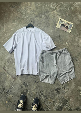 Комбинированный летний базовый повседневный костюм оверсайз с шортами Vakko