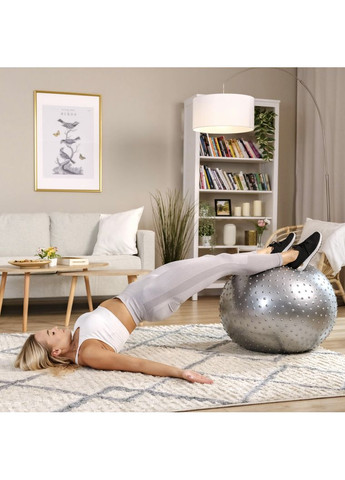 Фітбол масажний 65см сріблястий + насос Hop-Sport (361952176)