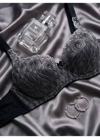 Чорно-білий бюстгальтер 5126d синій 90d Finikin