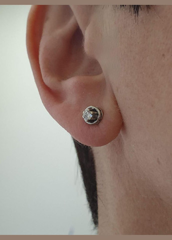 Золотые серьги-пуссеты с бриллиантами. Артикул 3032433Б Гаразд (316088084)