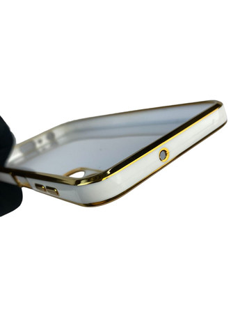 Чохол для Galaxy A24 (SM-A245F) глянцевий із захистом камери із золотою окантовкою на самсунг а24 білий gs1 Samsung (366229925)