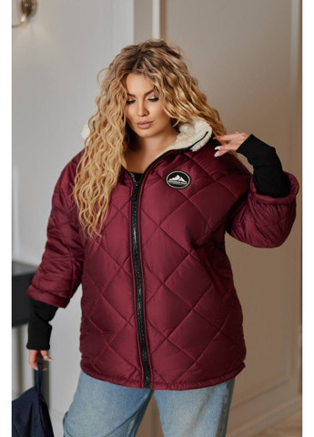 Бордова зимня куртка жіноча зимова з капюшоном No Brand