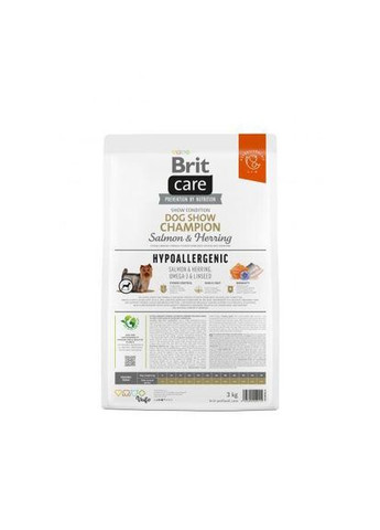 Сухий корм Dog Hypoallergenic Dog Show Champion для виставкових собак, з лососем і оселедцем, 3 кг (*) Brit Care (323219552)