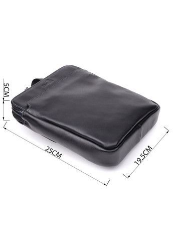 Красивая мужская сумка через плечо из гладкой натуральной кожи 20871_1 Черный Shvigel (362971713)