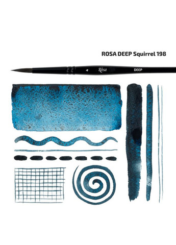 Пензель білка кругла DEEP 198 №0 коротка ручка ROSA Роса (362583415)