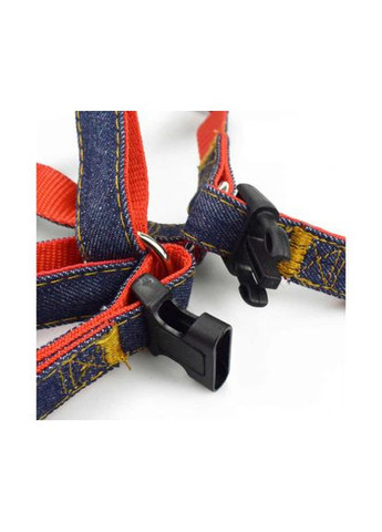 Шлея з повідцем для собак HJ-LH 215 Denim leash Red 15х1200мм AnimAll (317352464)