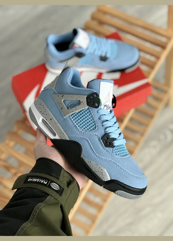 Кроссовки женские и мужские Nike Air Jordan 4 Retro University Blue | Найк Аир Джордан 4 Ретро Юниверсити голубые No Brand голубые всесезоны (307288665)