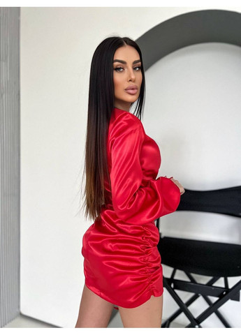 Красное праздничный, вечернее платье No Brand однотонное