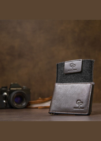 Чоловічий шкіряний затиск для грошей 11478 Коричневий Grande Pelle (297129828)