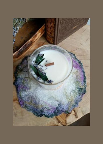 Ароматическая соевая свеча в стекле 250 мл ручной работы с нотами лаванды, цитрусовых, бергамота. Hand Made (316631247)