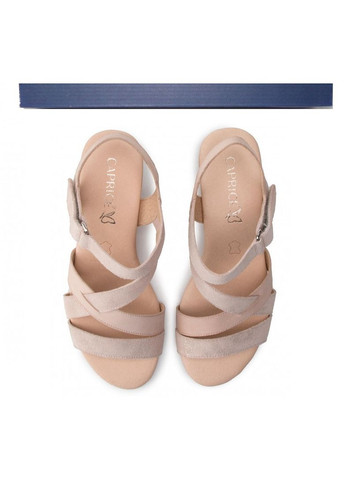 Жіночі натуральні босоніжки на танкетці в пудрі, Німеччина Caprice (308859564)