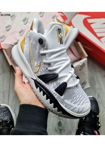Белые летние кроссовки nike kyrie 7 gs rings white metallic gold найк кайри No Brand