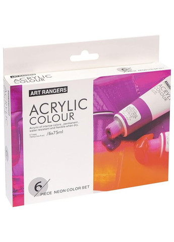 Набор акриловых красок Art Ranger Acryliс Neon 6 цветов с неоновым эффектом по 75 мл. Art Rangers (322772726)