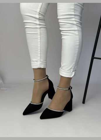 No Brand Стильні жіночі туфлі чорний з штучна замша, — всесезон (322478548)