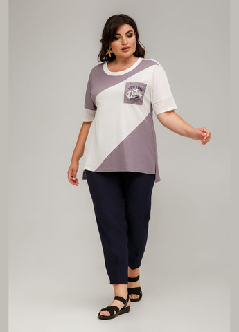 Вільна футболка з трикотажу лакоста з контрастними вставками All Posa (ap101624p) A'll Posa - (334894425)