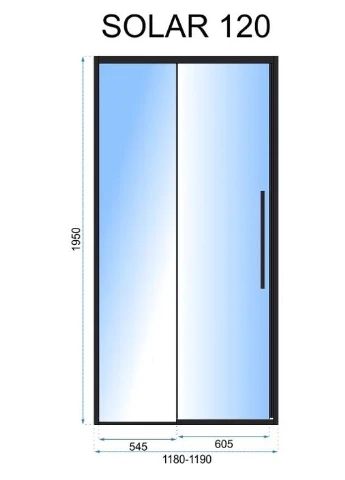 Душевая дверь SOLAR 120 BLACK Rea (386207578)