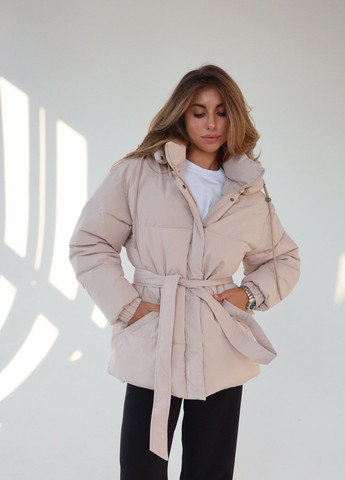 Бежевая зимняя зимняя женская парка куртка SK