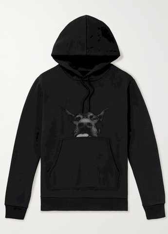 Чорний худі чоловіча чорна з флісом YAPPI малюнок (305003928)