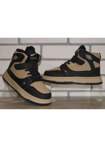 Цветные повседневные, кэжуал зимние ботинки зимние детские / подростковые коричневые с черным Paliament