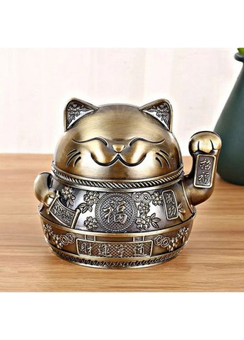 Настільна креативна оригінальна металева попільничка у формі Щасливого Кота No Brand (292260646)