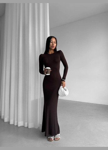 Темно-коричнева святковий сукня No Brand однотонна