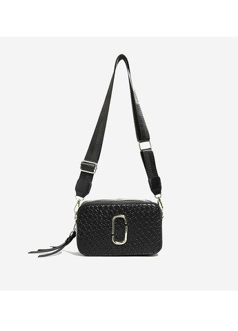 Модна проста плетена сумка через плече жіноча чорна КиП (315919443)