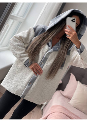 Молочная повседневный рубашка однотонная Гермес с длинным рукавом