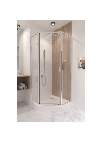 Душова кабіна Leo 90х90 см, скло Clear, CalcLess, 6 мм без піддона Qtap CRM10995-AC6 (341326588)