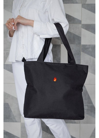 Женская сумка эко-шопер тканевая с принтом Fire Black Without (353707080)