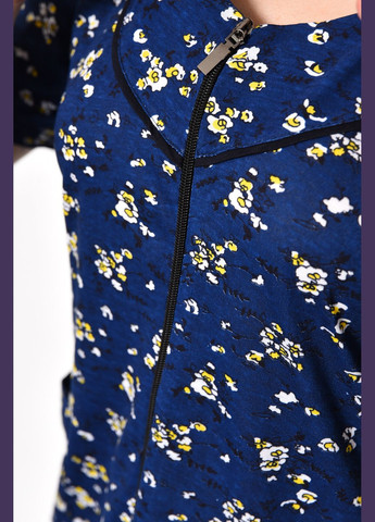 Халат жіночий напівбатальний з квітковим принтом темно-синього кольору Let's Shop (279724050)