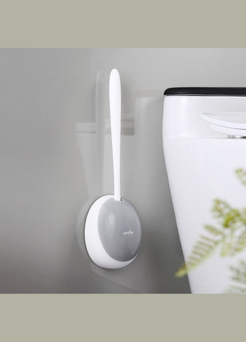 Ершик для унитаза MVM BP-21 клеящийся пластиковый Бело-серый (BP-21 WHITE/GRAY) МВМ (365280774)