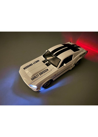 Машина Автосвіт Ford Mustang shelby 1967 інерційна металева відчиняються двері 16 см Біла (AP-1796) No Brand (366969772)