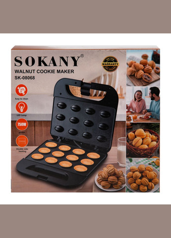 Горішниця електрична SK-08068 з антипригарним покриттям на 12 горішків, Sokany (328604279)