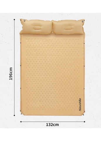 Килимок самонадувний двомісний з подушкою 30мм CNH22DZ013 жовтий Naturehike (285767580)
