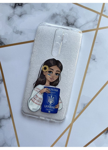 Прозорий чохол для Xiaomi Redmi Note 8 Pro з патріотичним дизайном "Дівчина з паспортом" принт 12 Creative (359487260)