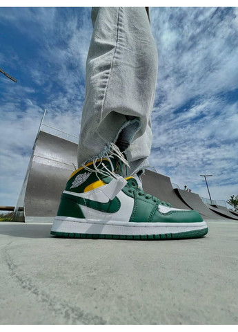 КРОСІВКИ ЖІНОЧІ NIKE AIR JORDAN 1 MID GS SONICS НАЙК АІР ДЖОРДАН No Brand білі демісезони (367172992)