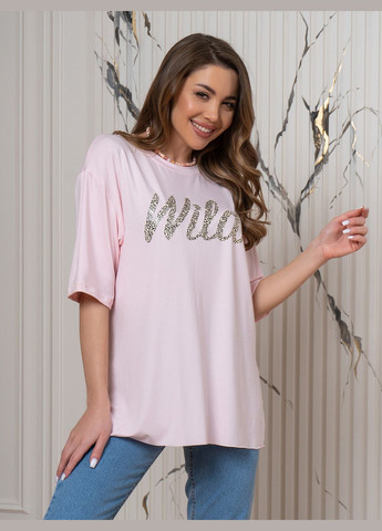 Розовая летняя футболки ISSA PLUS 14547