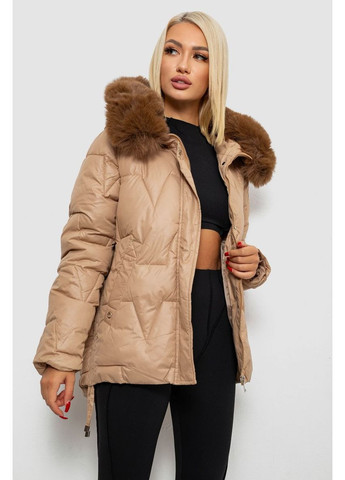 Бежева зимня куртка жіноча зимова коротка Ager 244R865