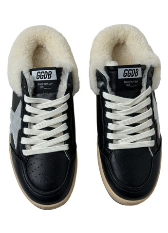 Чорні кеди кросівки жіночі чорні шкіряні ggdb golden goose голден гус No Brand