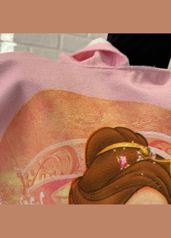 Пончо рушник для дітей рожевого кольору з малюнком "Принцеси". Дитячий рушник-пончо з капюшоном. No Brand (345064728)