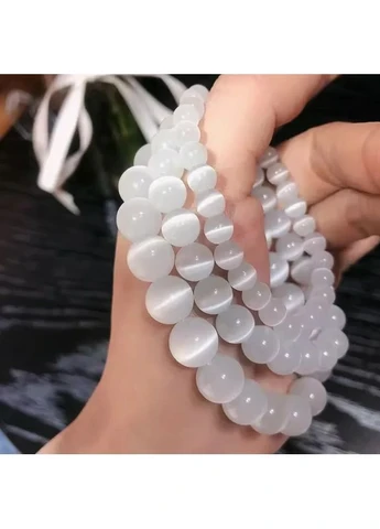 Браслет из натурального камня кошачий глаз 8 мм No Brand (386504252)