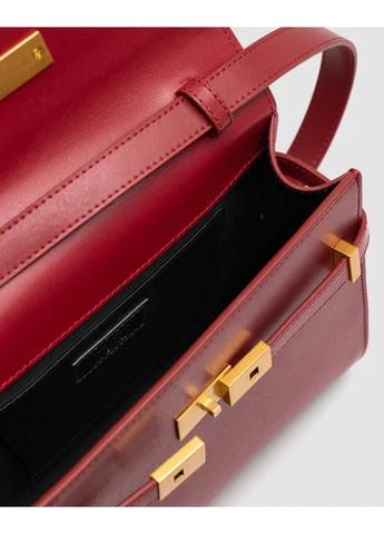 Сумка SAINT LAURENT Manhattan Medium Leather Shoulder Bag Burgundy Ів Сен-Лоран No Brand (377509692)