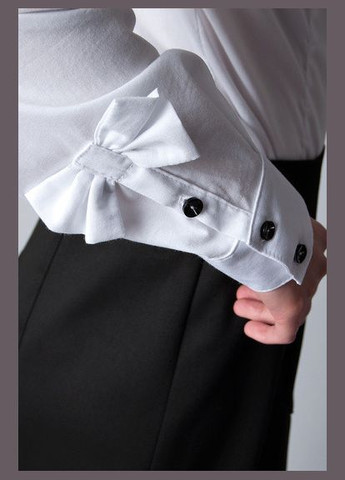 Блуза біла, довгий рукав, з бантиками Р106 2 Льва (342414894)