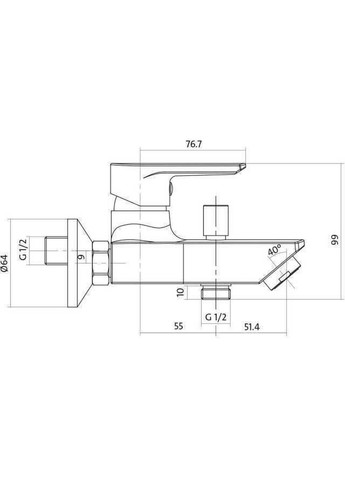 Смеситель для ванны и душа VERO S951004 Cersanit (299998040)