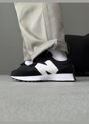 Кроссовки женские мужские New Balance 327 black white | Нью Беланс черно-белые No Brand чёрно-белые демисезоны (316091122)