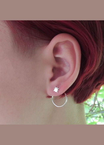 Срібні сережки джекети "Оріон" коло зірка круг No Brand (350667358)