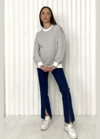 Джинсы для беременных синего цвета с высокой трикотажной вставкой на живот Dianora - (317363654)