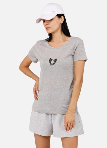 Жіноча футболка з коротким рукавом колір сірий ЦБ-00252407 OTTODIX - (307362191)